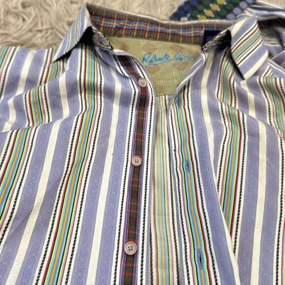 Robert Graham button down striped shirt XL - Picture 3 of 7